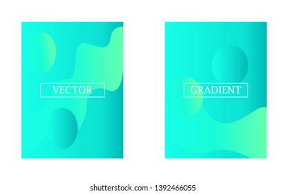 Two modern wallpaper with gradient graphic elements - circles and streams. Background with fluid shapes.  Eps10 vector.