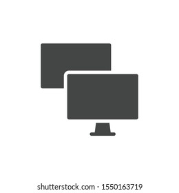 Two monitors icon isolated on white background. Computer symbol modern, simple, vector, icon for website design, mobile app, ui. Vector Illustration