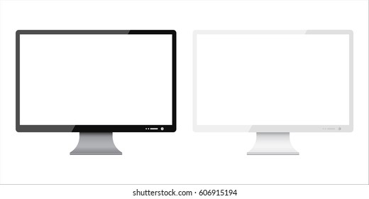 Two monitors realistic device - stock vector