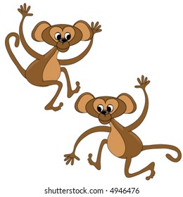 Two monkey vector illustrations.
