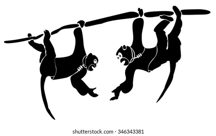 Two monkeys on a branch