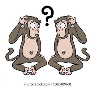two monkeys thinking