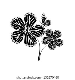 two monochrome flower