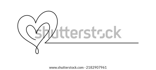 Two\
monoline hand drawn hearts and line for text. Love icon vector\
doodle valentine day logo. Decor for greeting card, wedding, tag,\
photo overlay, t-shirt print, flyer, poster\
design.