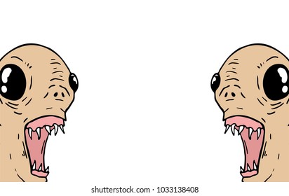 Two monsters faces