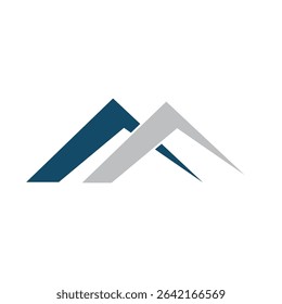 two montains  blue and grey vector on white background