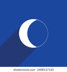 TWO MOON ICON LOGO VECTOR IN WHITE WITH BLUE BACKGROUND