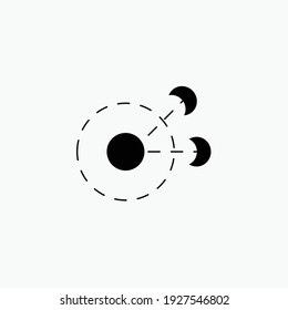 Two of Moon . Space moon star astronomy eclipse abstract sun dark abstrak, vector, symbol, logo, icon, sign, Illustration Minimalist.