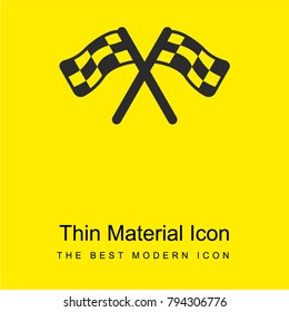 Two motor flags bright yellow material minimal icon or logo design