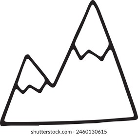 Two Mountain Peak Outline Schwarz und Weiß