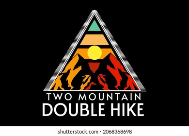 diseño de dos siluetas de montaña retro