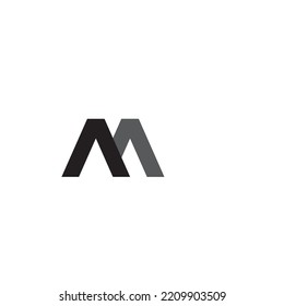 Two mountains letter M black simple symbol logo vector