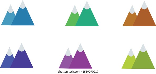 Two mountains of many colors