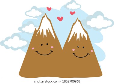 The two mountains are smiling. International Mountain Day. Lovely mountains.