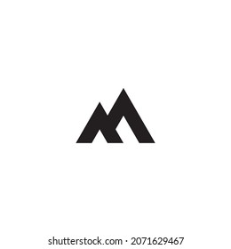 
two mountains triangle letter M simple symbol logo vector