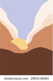 two mountains vector art eps