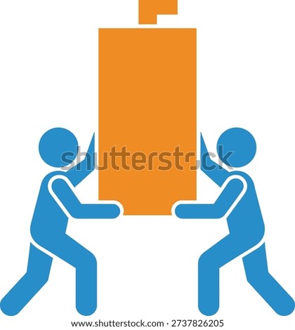 Two Movers Carrying a Heavy Box Delivery Service Graphic