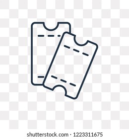 Two Movie Tickets vector outline icon isolated on transparent background, high quality linear Two Movie Tickets transparency concept can be used web and mobile