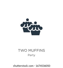 Two muffins icon vector. Trendy flat two muffins icon from party collection isolated on white background. Vector illustration can be used for web and mobile graphic design, logo, eps10