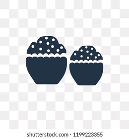 Two Muffins vector icon isolated on transparent background, Two Muffins transparency concept can be used web and mobile