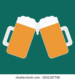 Two Mugs of Beer. Vector Illustration of Beer Mug