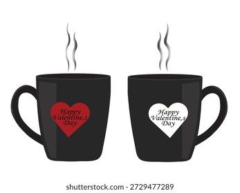 Dos tazas con Diseños de corazón 
