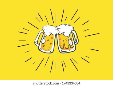 two mugs of tasty beer