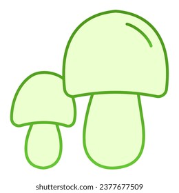 Two mushrooms flat icon. Forest food green icons in trendy flat style. Nature gradient style design, designed for web and app. Eps 10