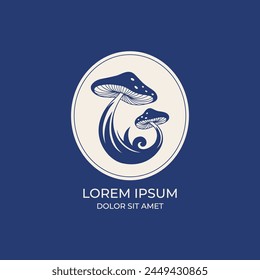 Two mushrooms sign in flat style. Vector illustration