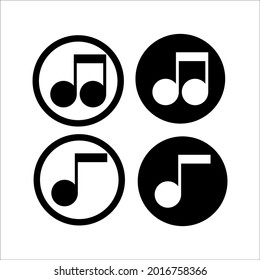 two music icons in a round circle on a white background.