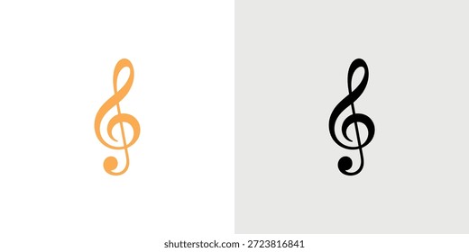Se muestran dos claves de agudos musicales, una en naranja y la otra en negro.
