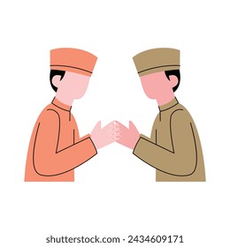 Two Muslim men shaking hands