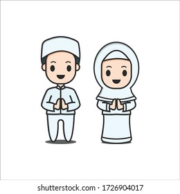Zwei Muslime mit Händen, die um Verzeihung bitten
