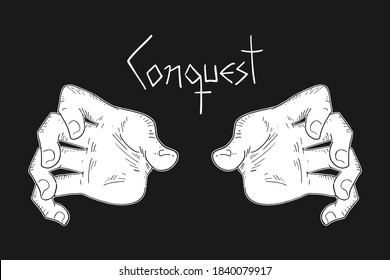 Two mystery hands and conquest message
