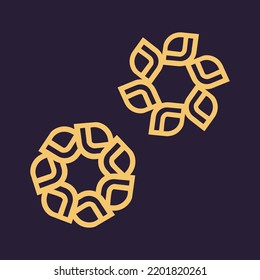 Two nature flower vector logo design