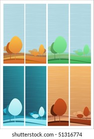 Two nature theme vertical banners with four color variations for each