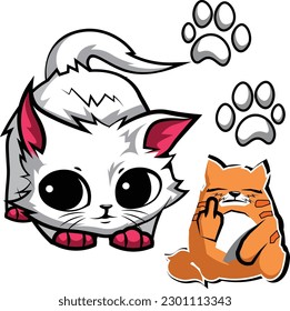 the two naughty little kittens