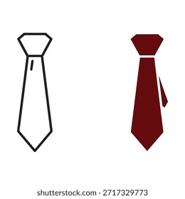 Dos corbatas, una de contorno negro y otra de relleno rojo
