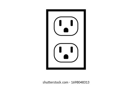 Two NEMA 5-15 grounded power outlet, ac socket