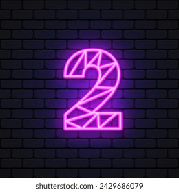 Two neon number on black background for banner design. Vector illustration