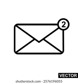 Two New Message Mail. The icon of Envelope mail. Message icon vector. Simple flat icon illustration of Envelope mail. Envelope mail Icon Vector illustration logo template for many purpose.