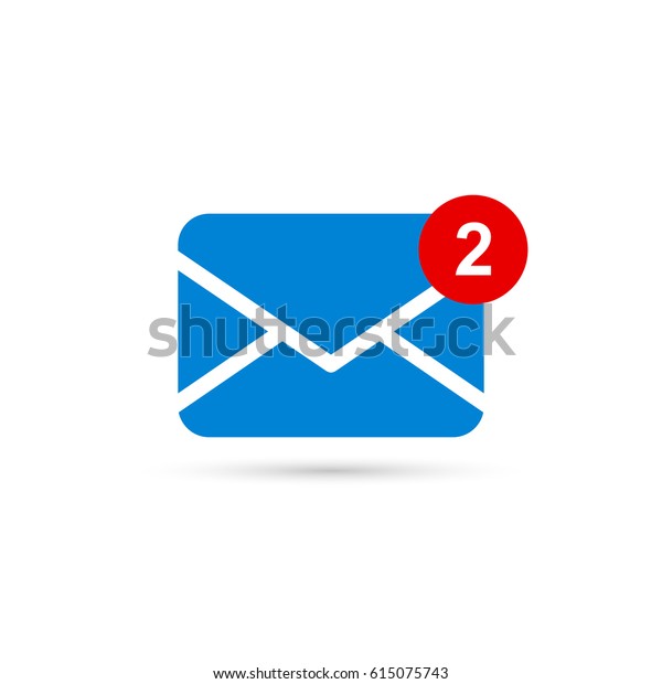 Two new messages icon with\
notification. Envelope with incoming message. Vector\
symbol.
