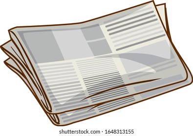 Two newspapers on white background illustration