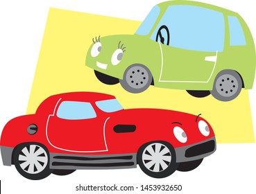 two nice cars. vector image for illustration