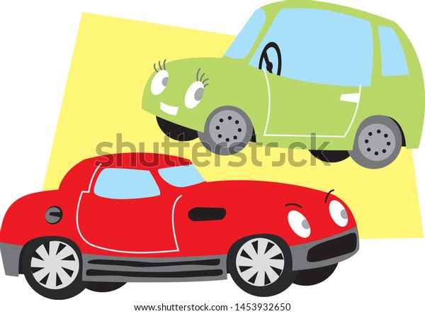 two nice cars.\
vector image for\
illustration