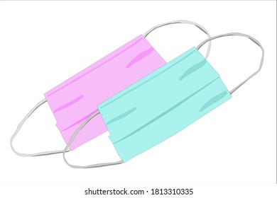 Two nose pads are stacked. Bright colors stacked together