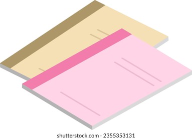 Two Notebooks Isolated Vector Illustration