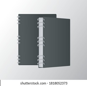two notebooks mockup color black icons vector illustration design