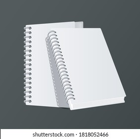 two notebooks mockup color white icons vector illustration design