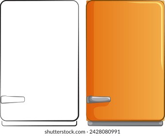 Two notebooks, one blank and one colored, side by side.